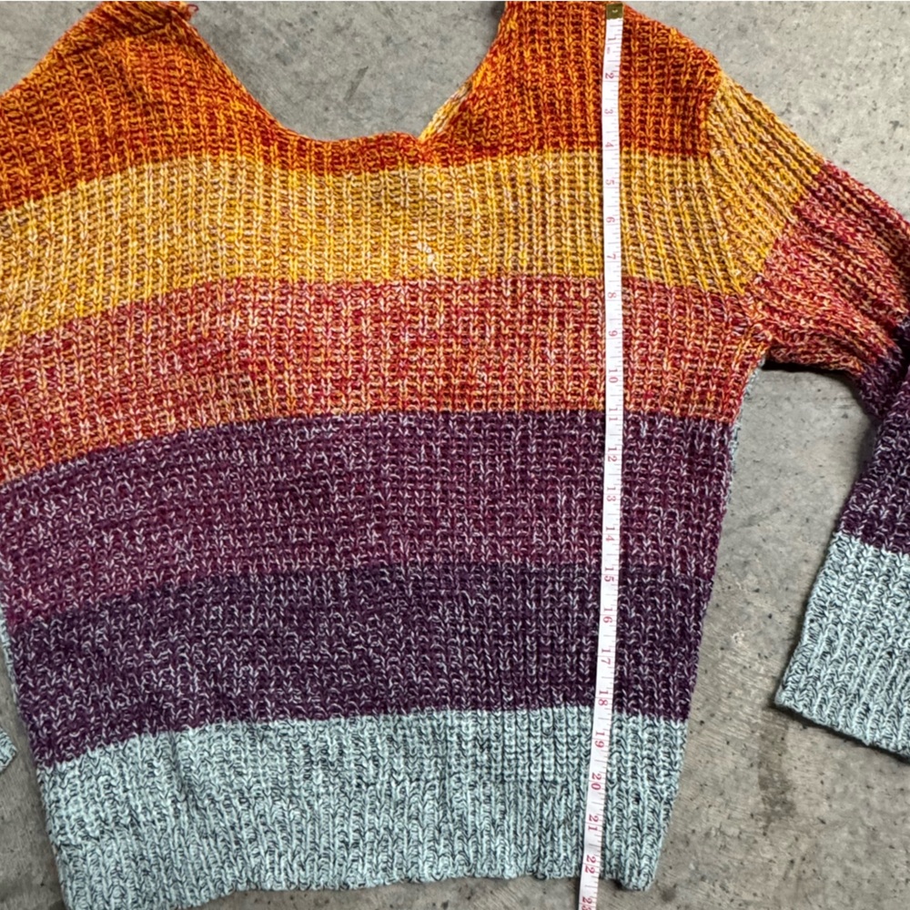 Love Chelsey Colorful Twist Knot Knit Sweater Size L Boho Hippie Retro Y2k - Picture 10 of 10